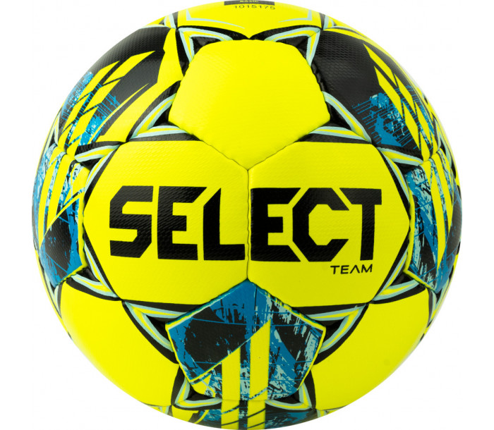 Мяч футбольный "SELECT Team Basic V23", р.5, FIFA Basic, 32 панели, глянцевый ПУ, ручная сшивка, жёлто-сине-чёрный